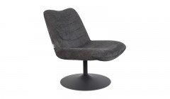 LOUNGE CHAIR TURNING GREY VELVET    - CHAIRS, STOOLS